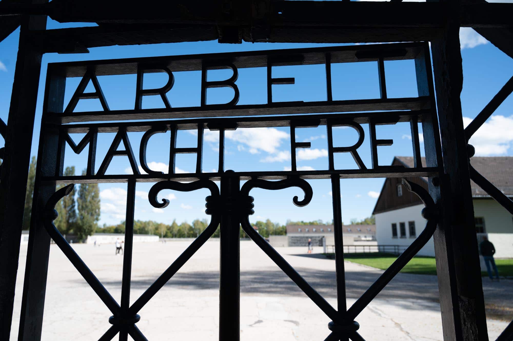 The main entrance to Dachau
