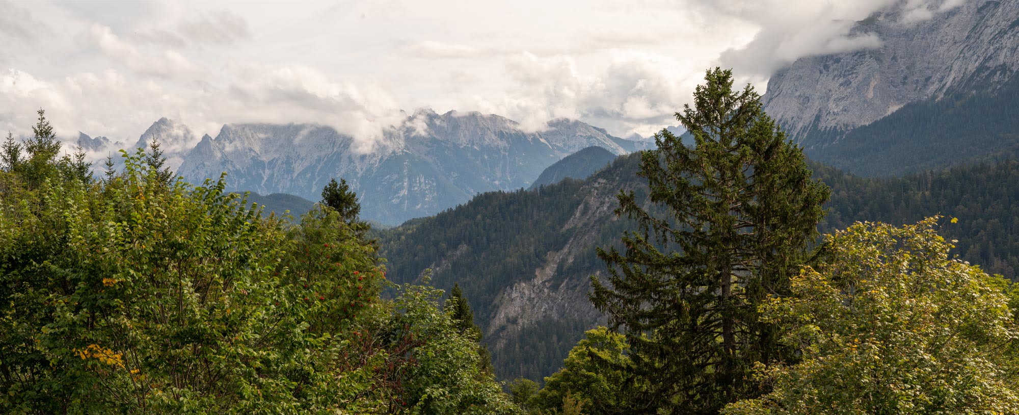 Panoramic view of the mountains surrounding Garmisch