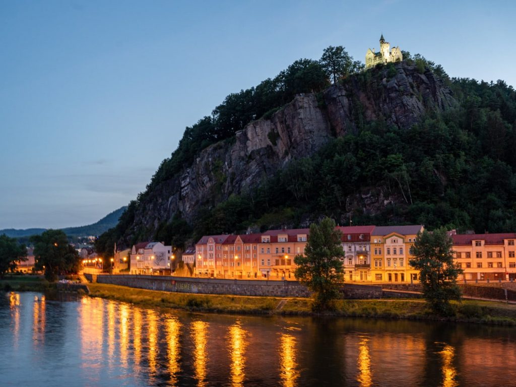 Decin-19 a view of the riverside opposite Decin Castle