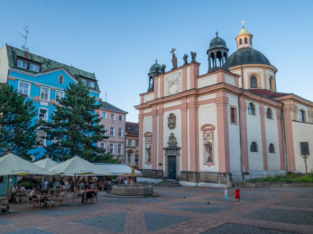 Decin-2 a church in one of Decin's town squares