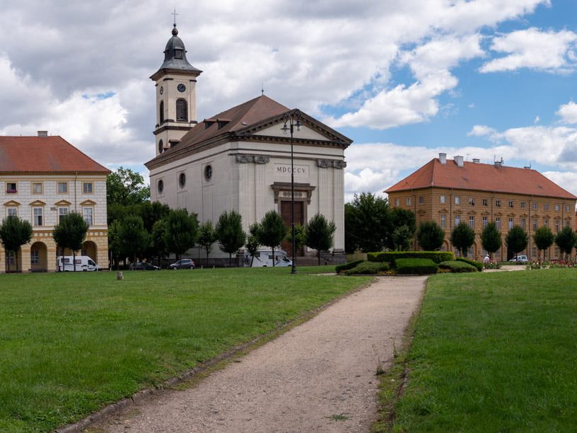 Terezin town square Pano Terezin's town square