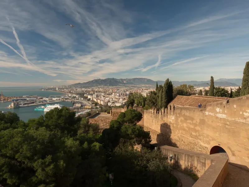 Malaga Castillo de Gibralfaro-1 Scenic view from Gibralfaro Castle