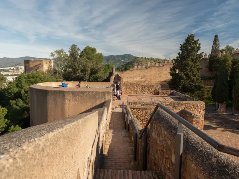 Malaga Castillo de Gibralfaro-9 Pathway through historic castle ruins