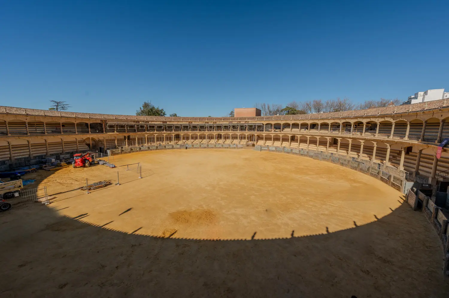 Ronda Bull Fighting Ring Empty bullfighting ring under clear sky