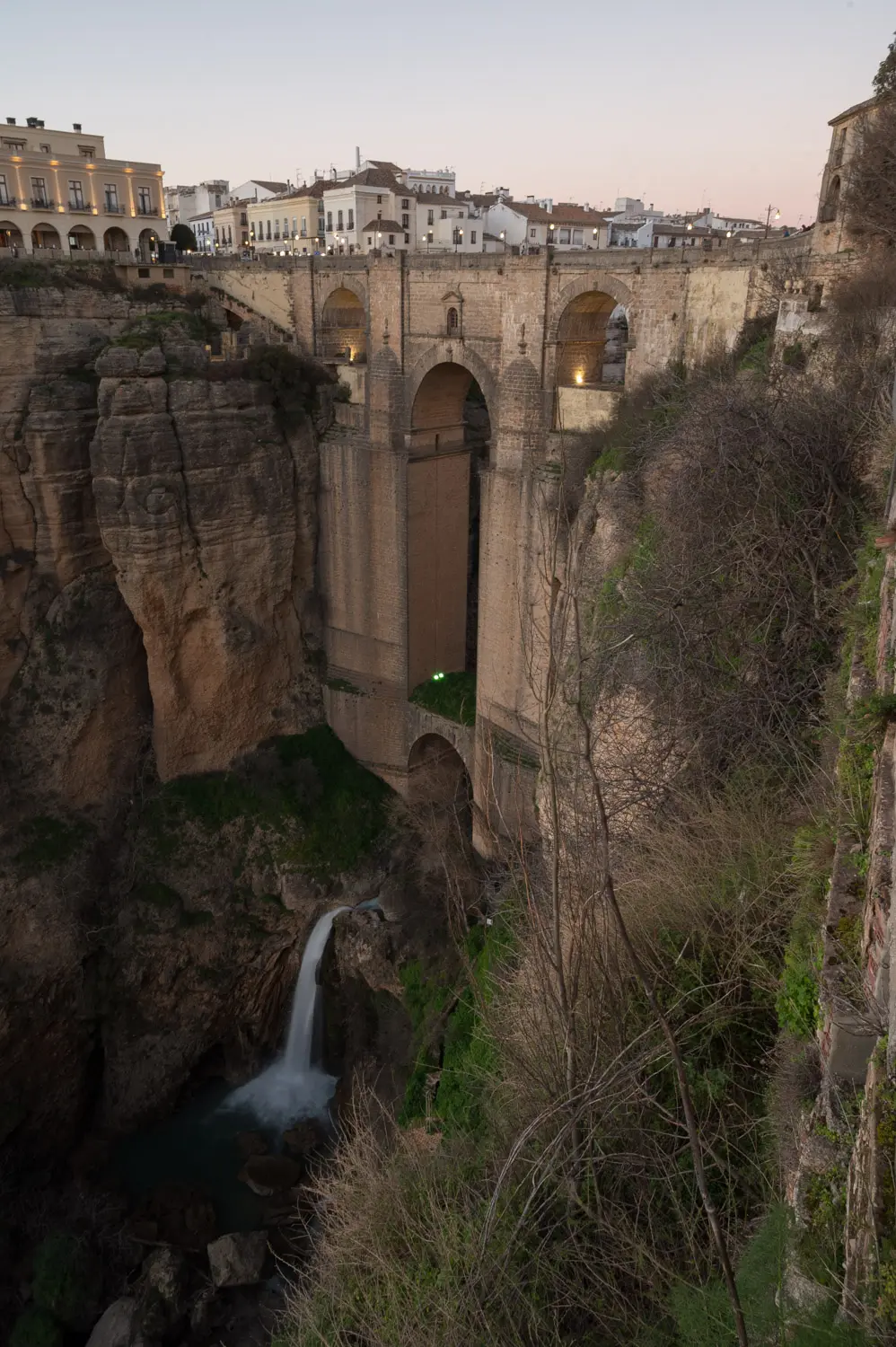 Ronda New Bridge-2 Historic bridge over a deep gorge
